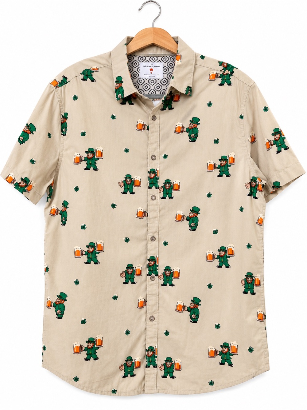 Denim & Flower Ricky Singh Men’s L Leprechaun Beer St Patrick’s Day Shirt